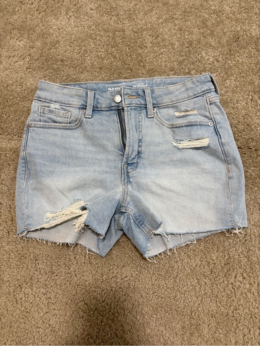 Old Navy Light Wash Distressed Denim Shorts